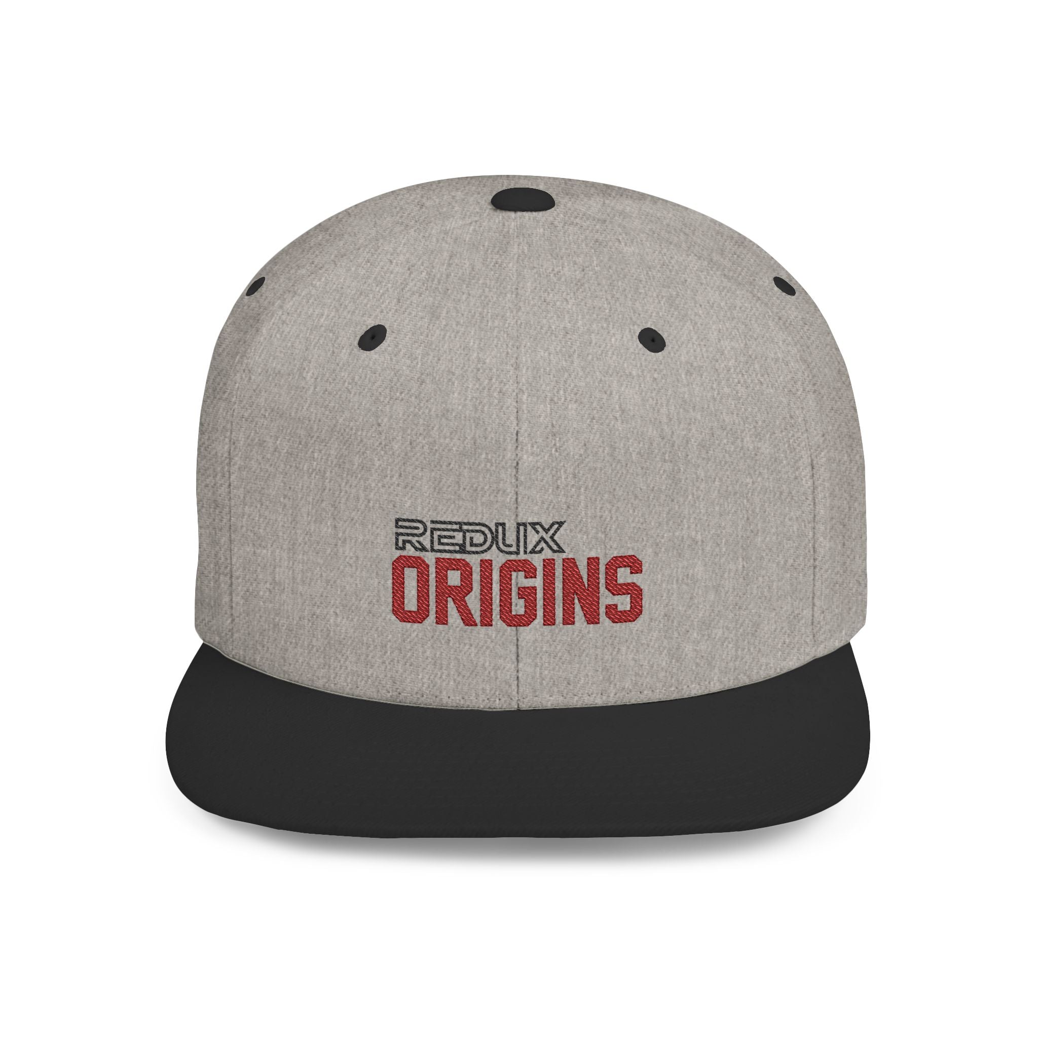 Origins Flat Bill Snapback Hat — 'Redux Origins' Embroidered Streetwear Cap