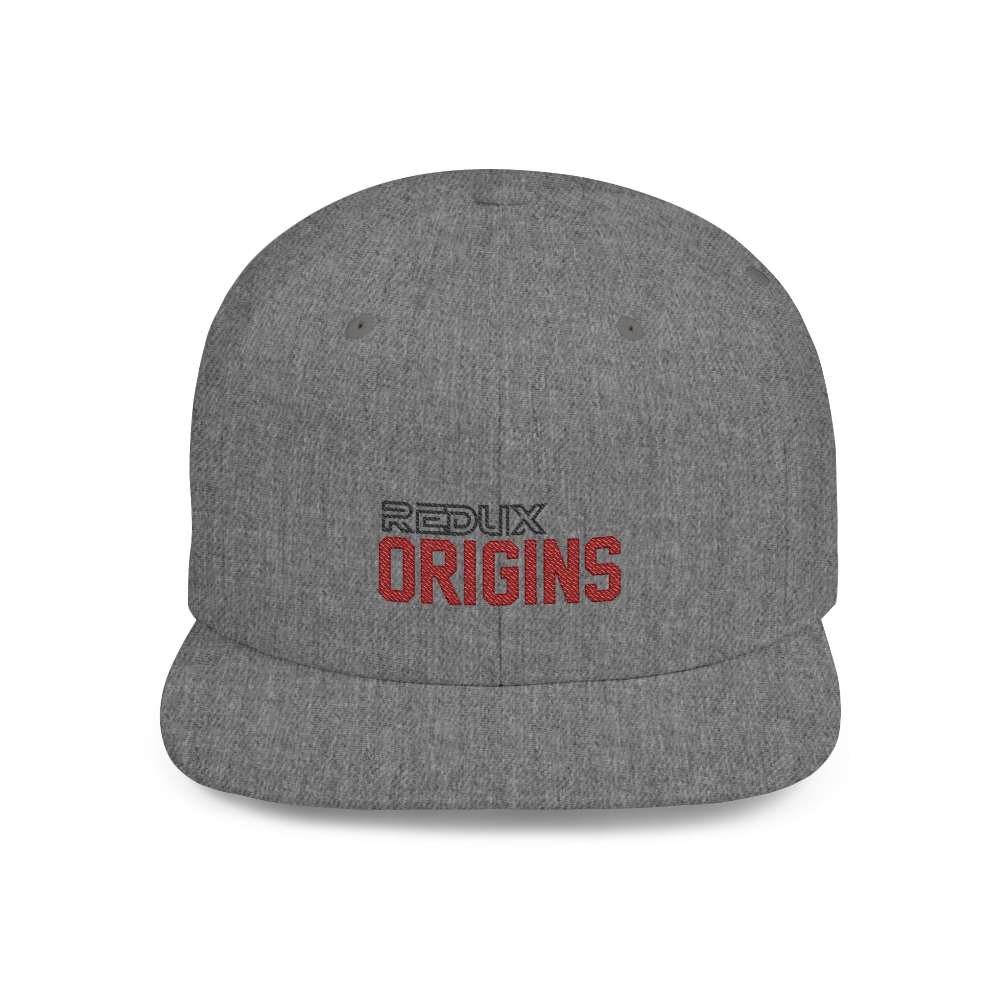 Origins Flat Bill Snapback Hat — 'Redux Origins' Embroidered Streetwear Cap