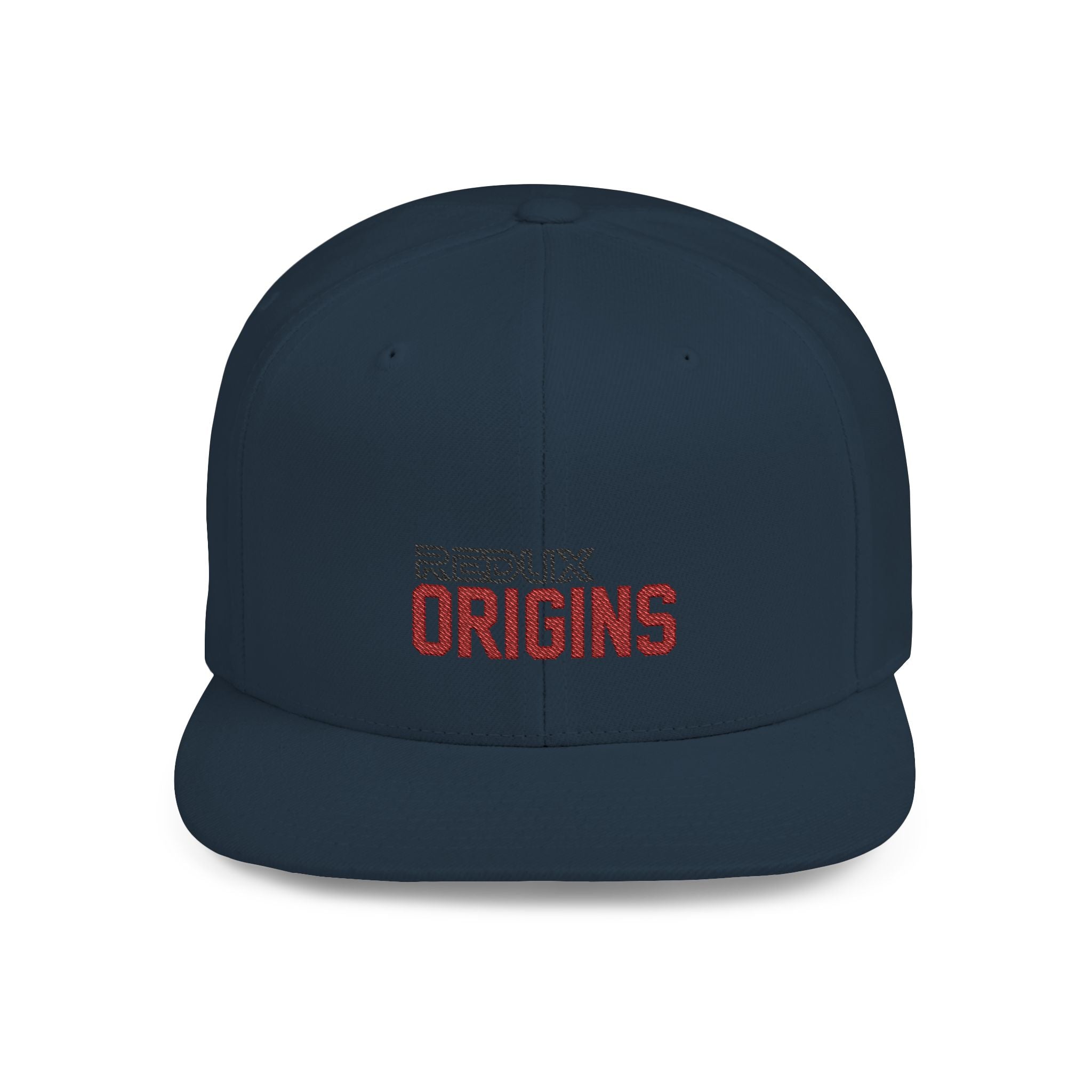 Origins Flat Bill Snapback Hat — 'Redux Origins' Embroidered Streetwear Cap