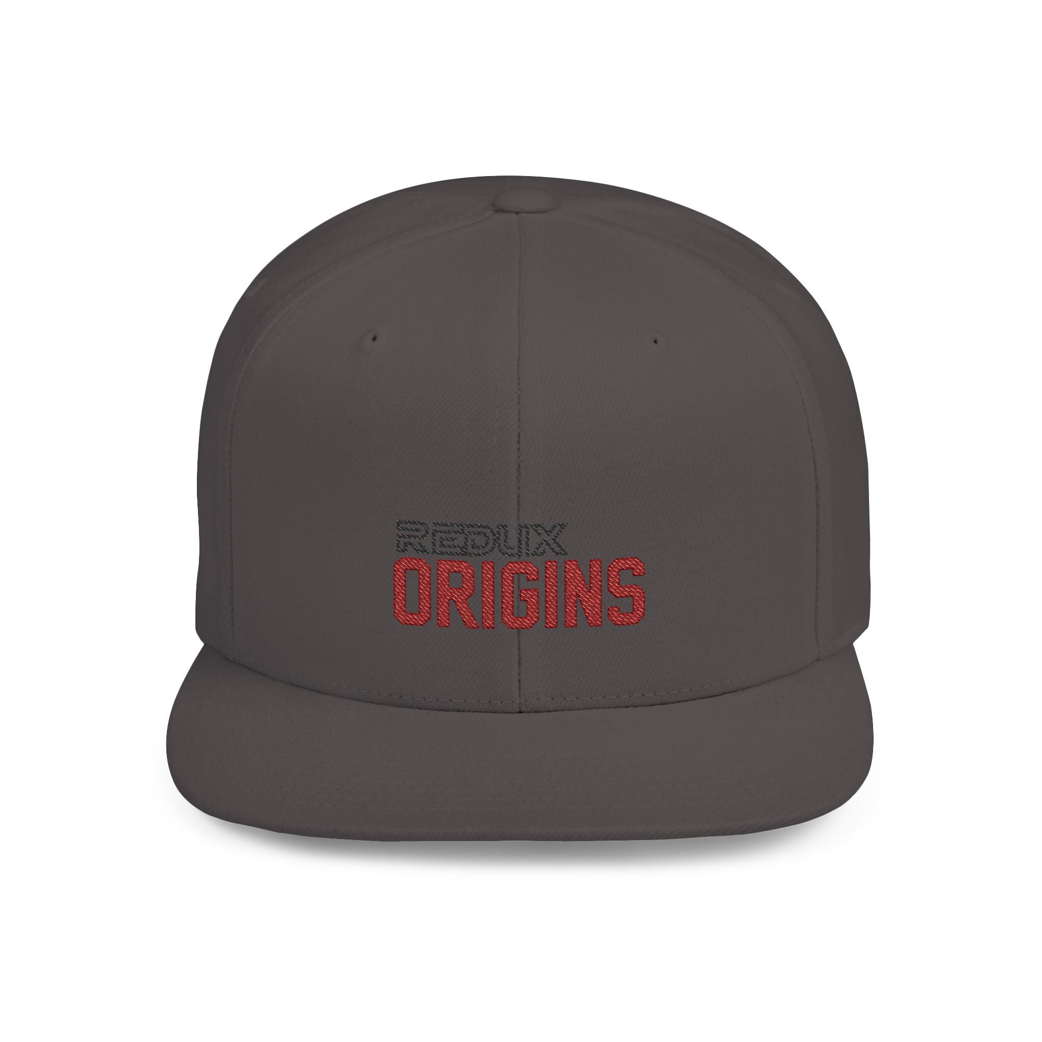 Origins Flat Bill Snapback Hat — 'Redux Origins' Embroidered Streetwear Cap