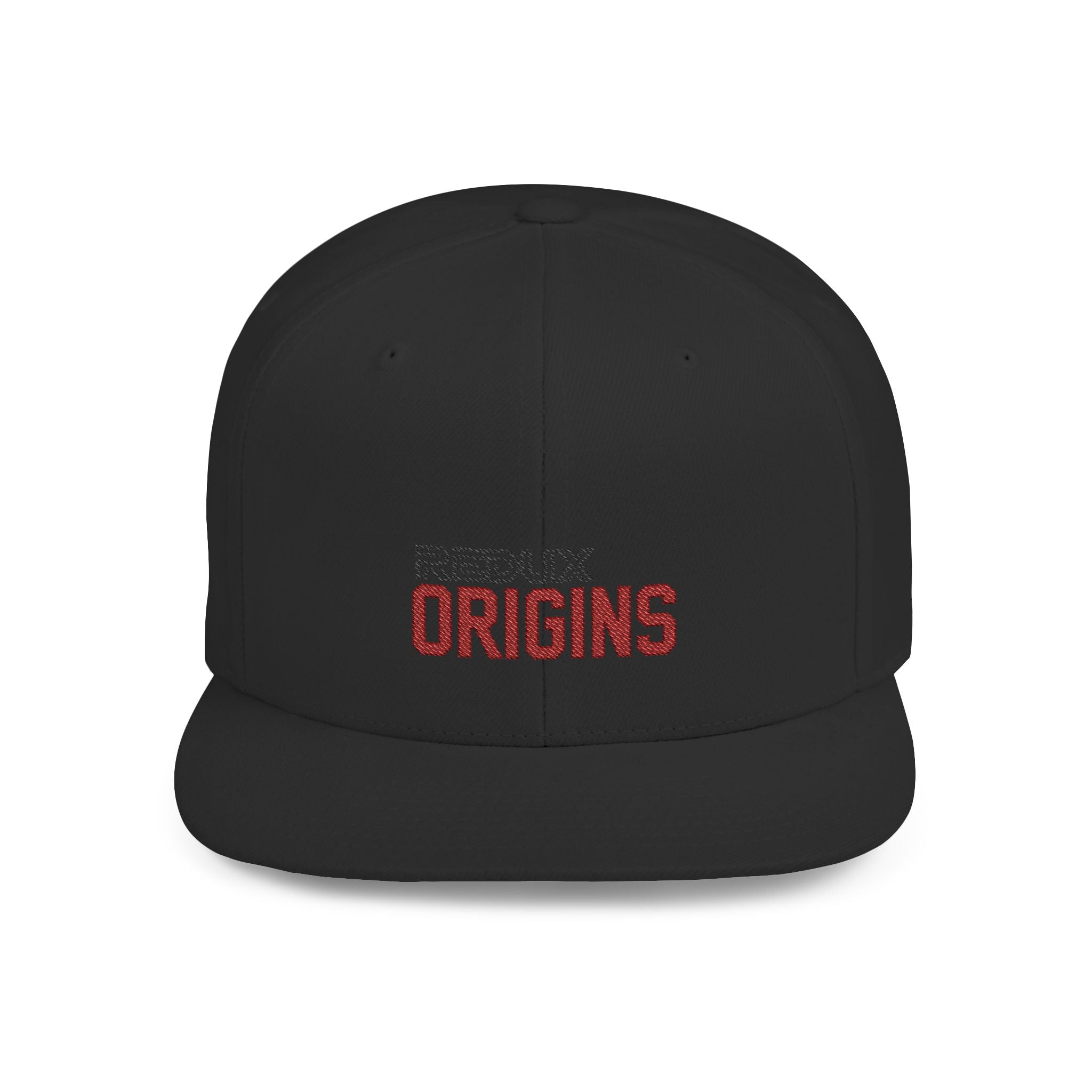 Origins Flat Bill Snapback Hat — 'Redux Origins' Embroidered Streetwear Cap