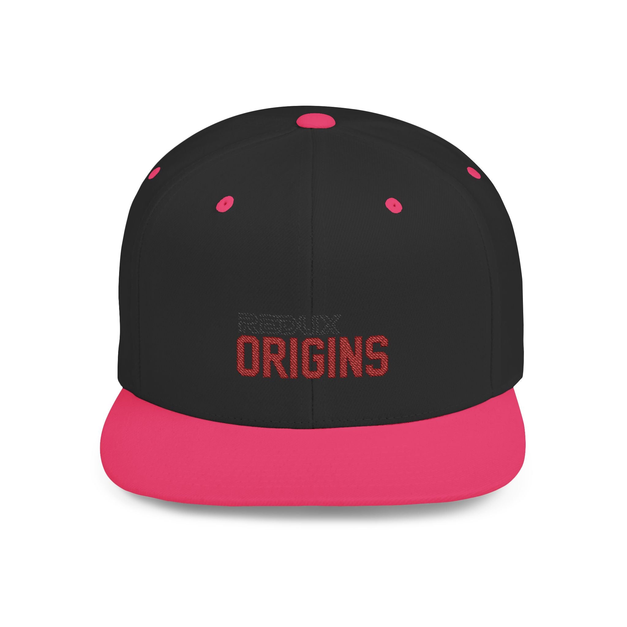 Origins Flat Bill Snapback Hat — 'Redux Origins' Embroidered Streetwear Cap