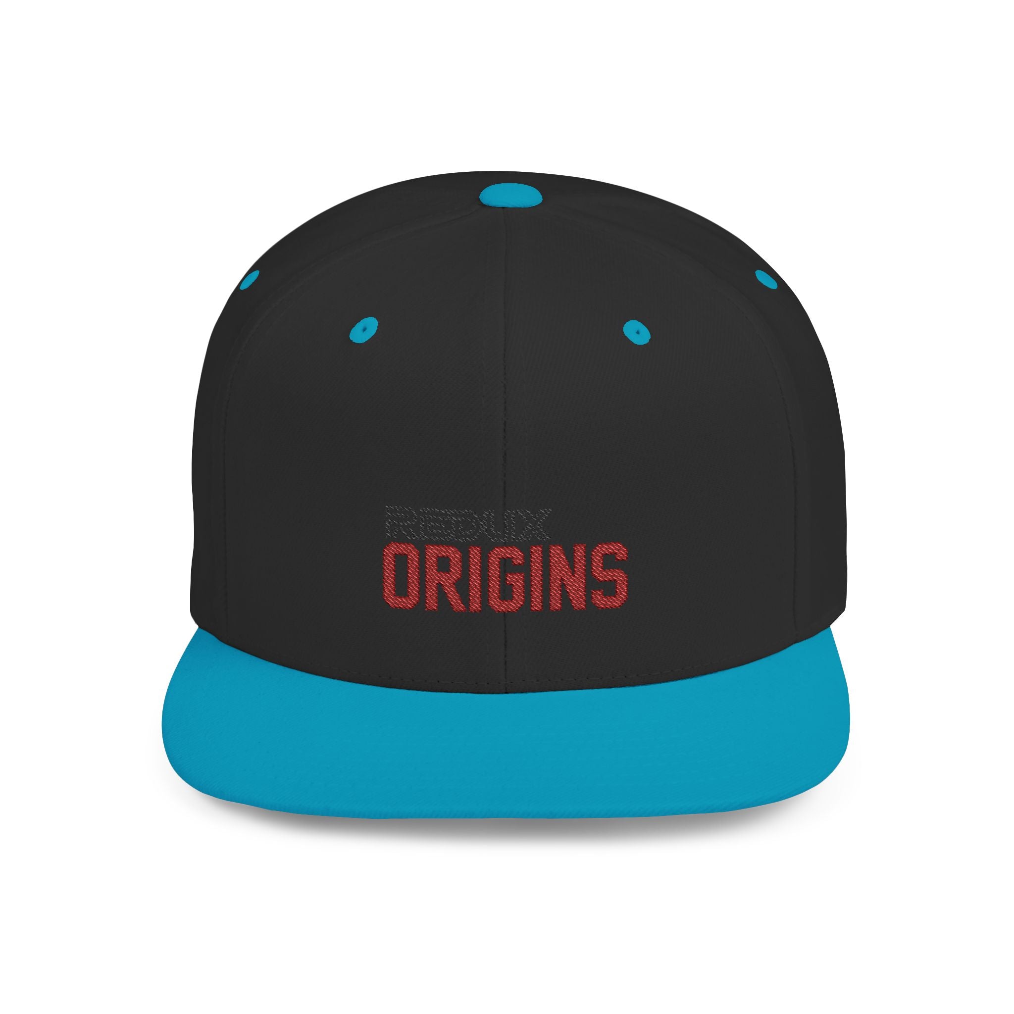 Origins Flat Bill Snapback Hat — 'Redux Origins' Embroidered Streetwear Cap