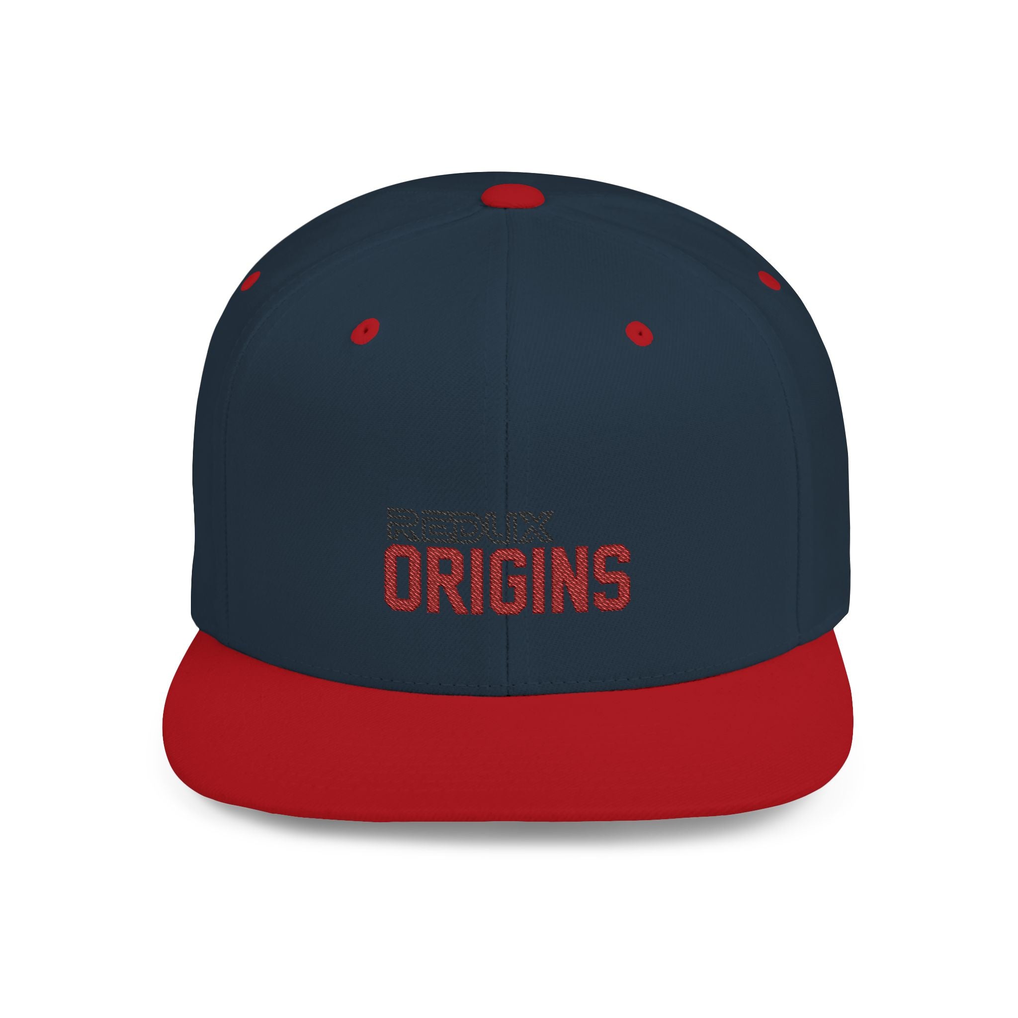 Origins Flat Bill Snapback Hat — 'Redux Origins' Embroidered Streetwear Cap