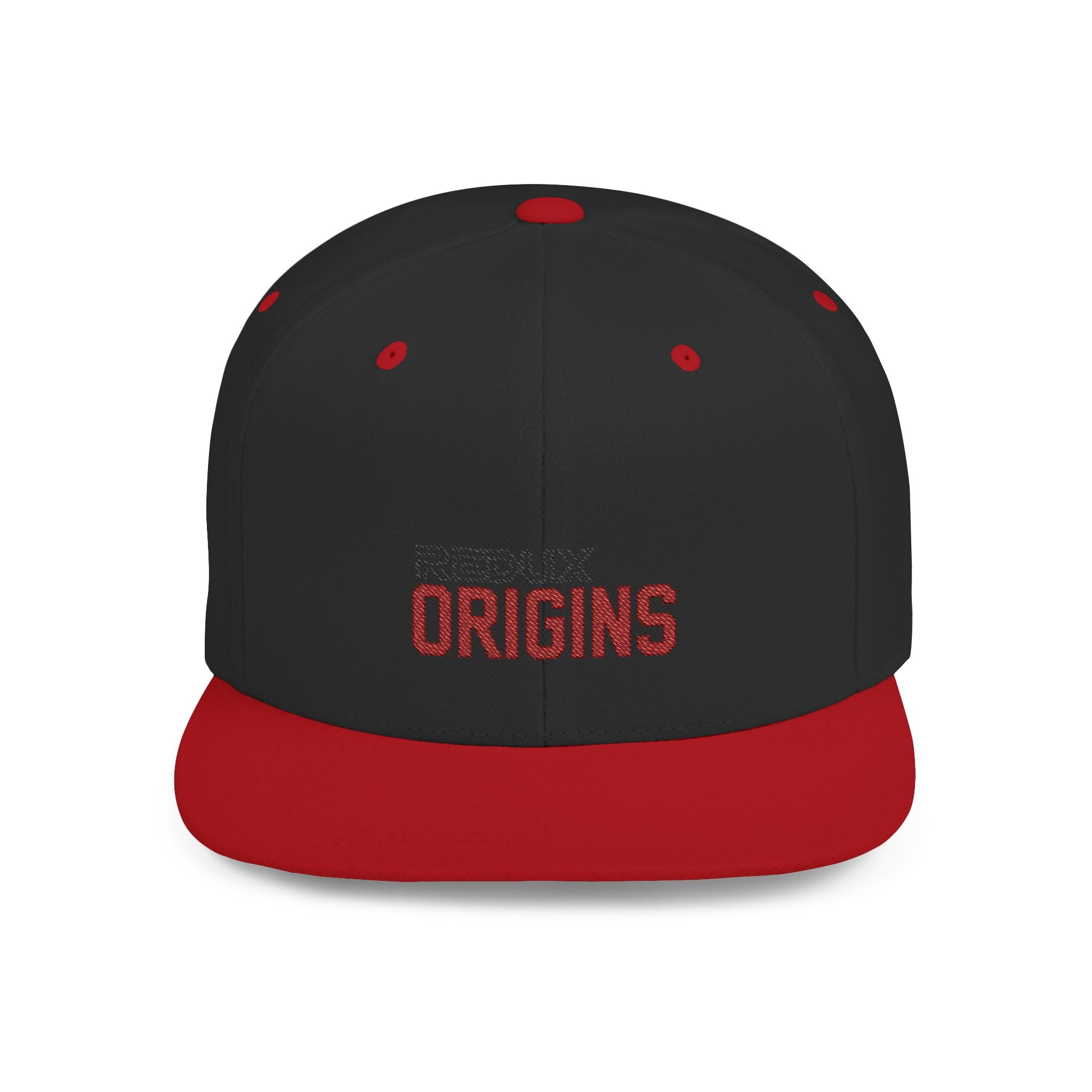 Origins Flat Bill Snapback Hat — 'Redux Origins' Embroidered Streetwear Cap