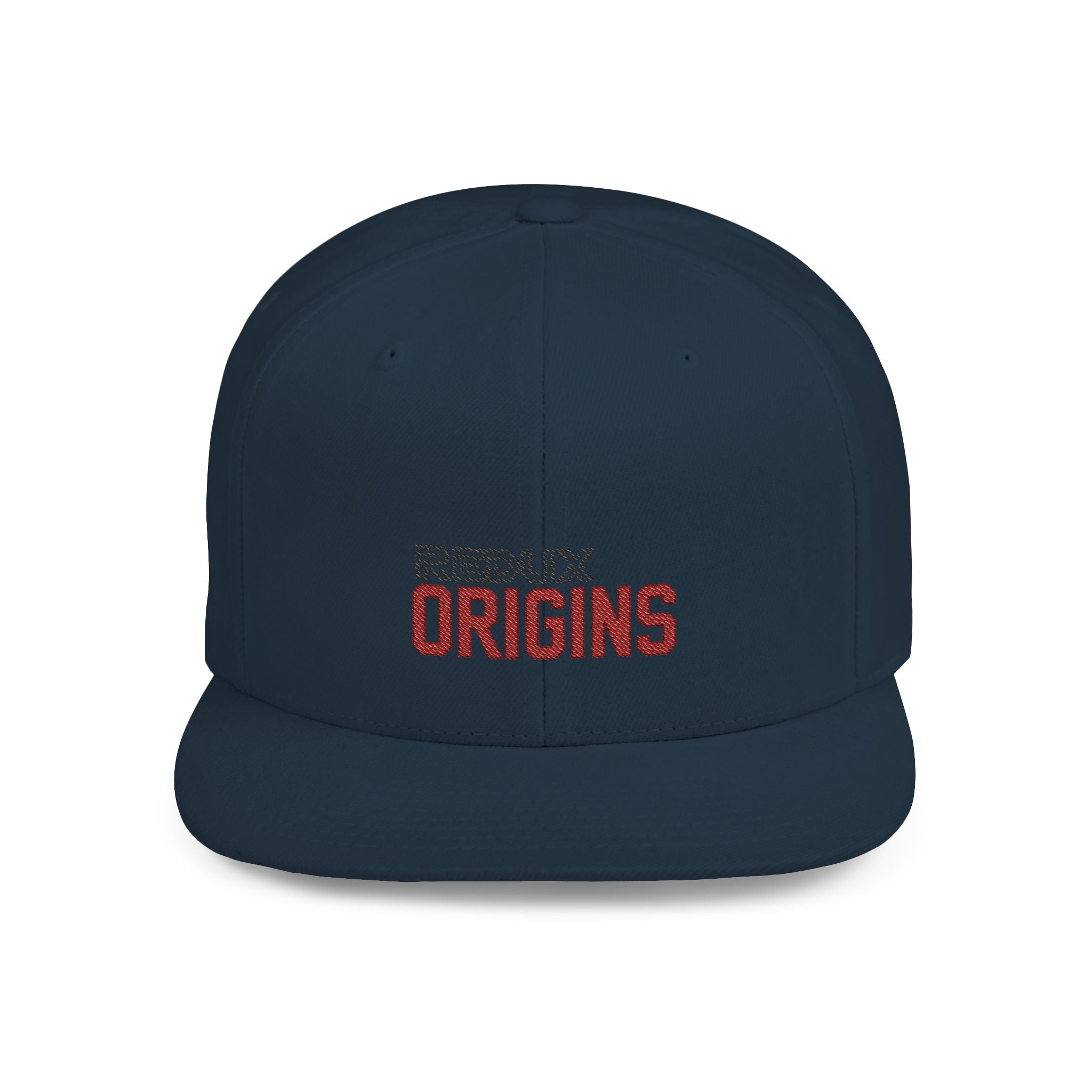 Origins Flat Bill Snapback Hat — 'Redux Origins' Embroidered Streetwear Cap