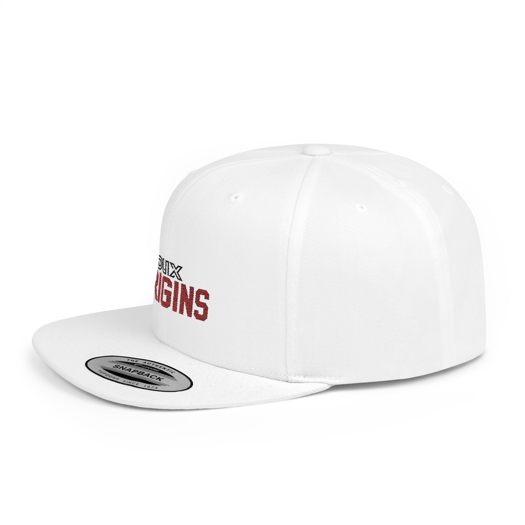 Origins Flat Bill Snapback Hat — 'Redux Origins' Embroidered Streetwear Cap