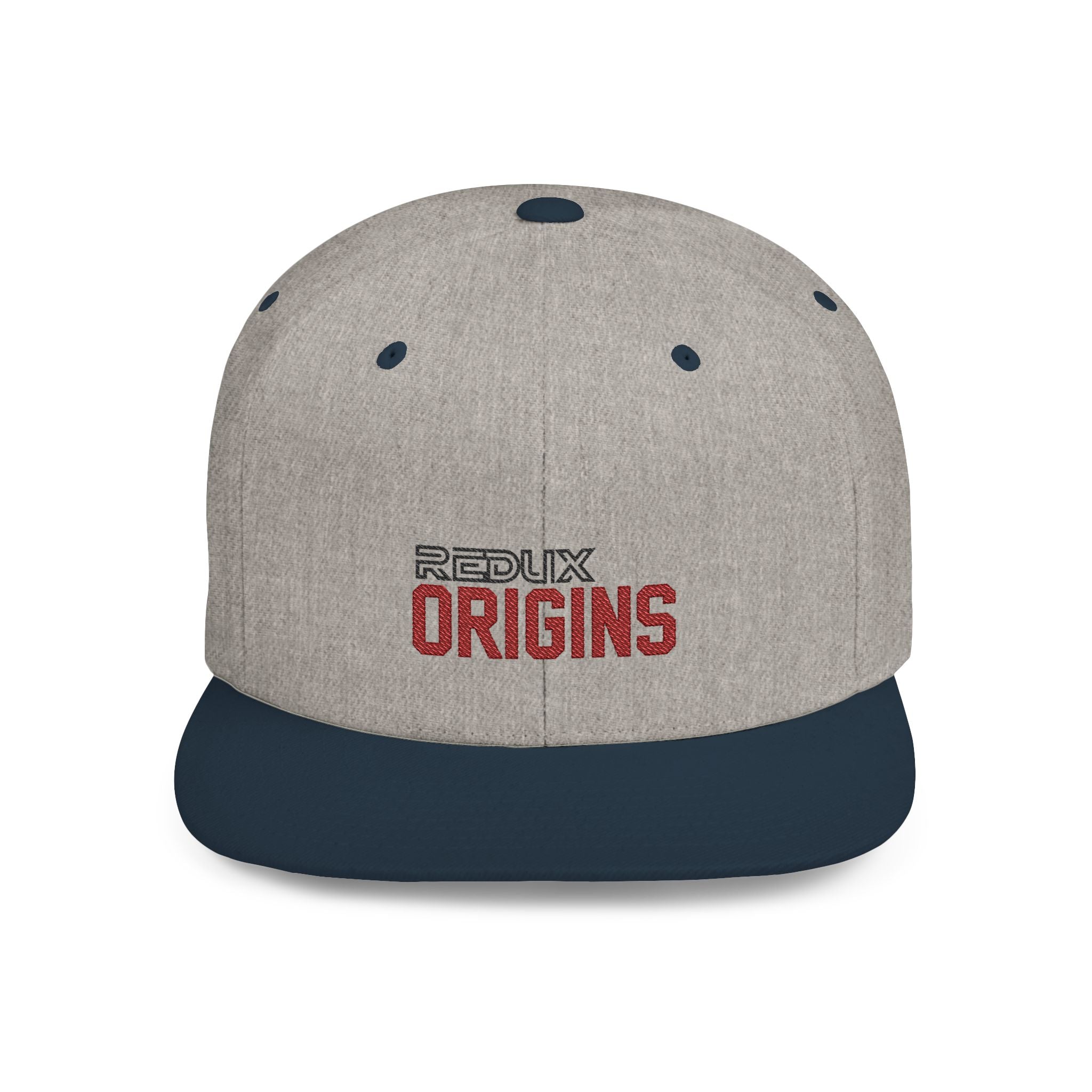 Origins Flat Bill Snapback Hat — 'Redux Origins' Embroidered Streetwear Cap