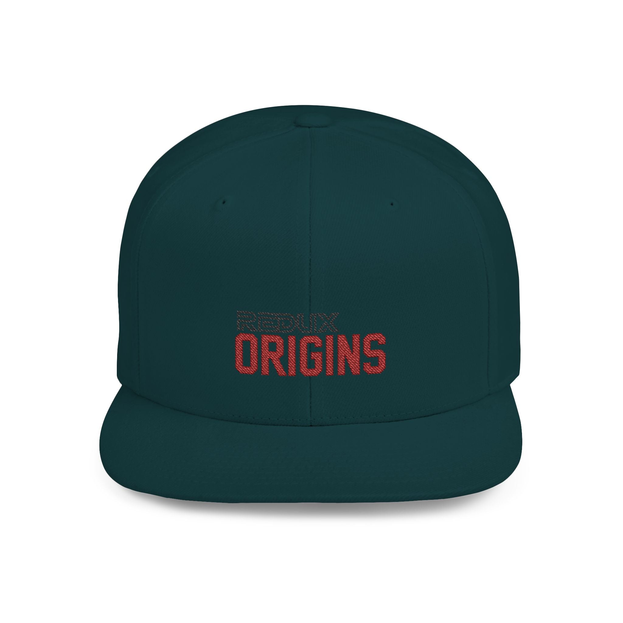 Origins Flat Bill Snapback Hat — 'Redux Origins' Embroidered Streetwear Cap