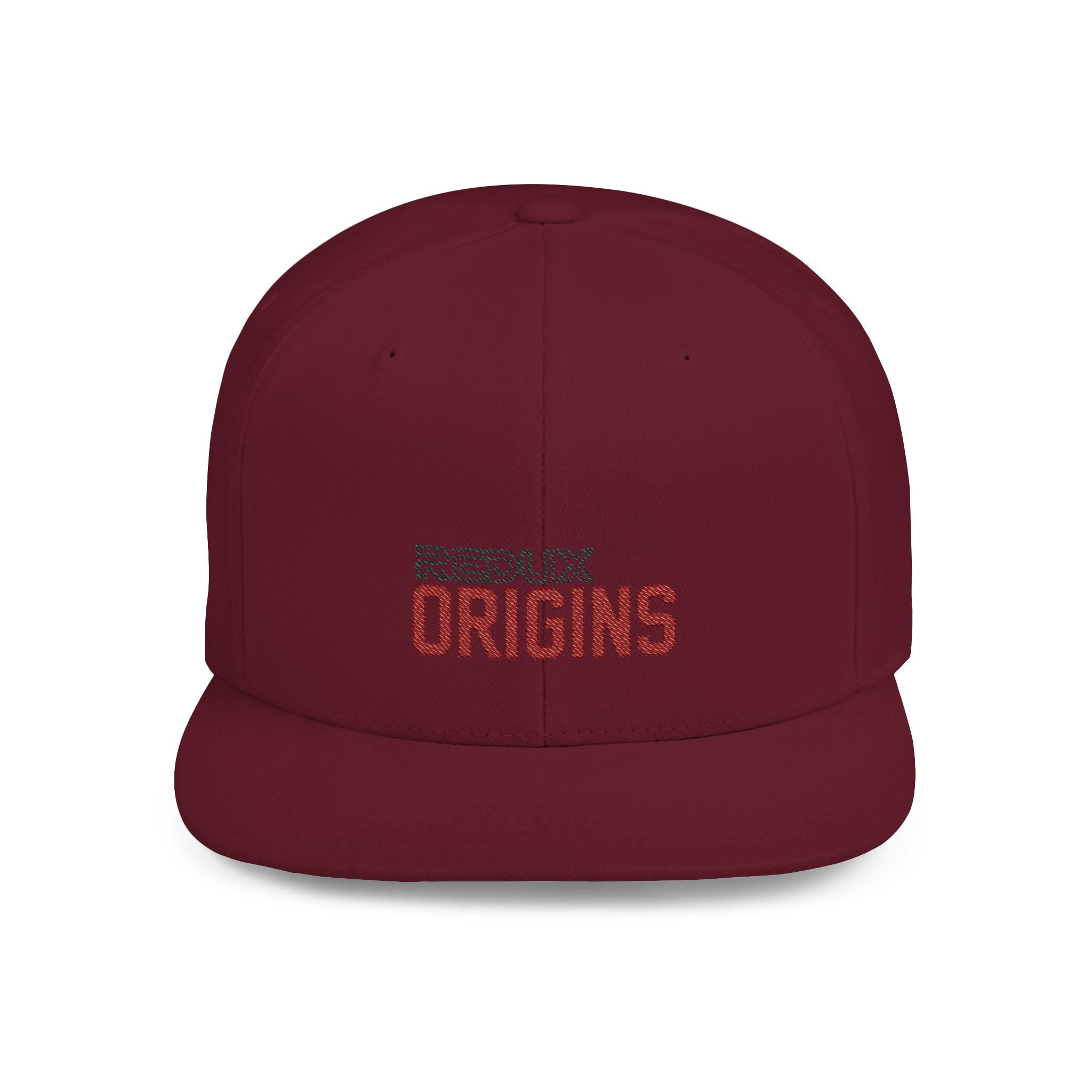 Origins Flat Bill Snapback Hat — 'Redux Origins' Embroidered Streetwear Cap