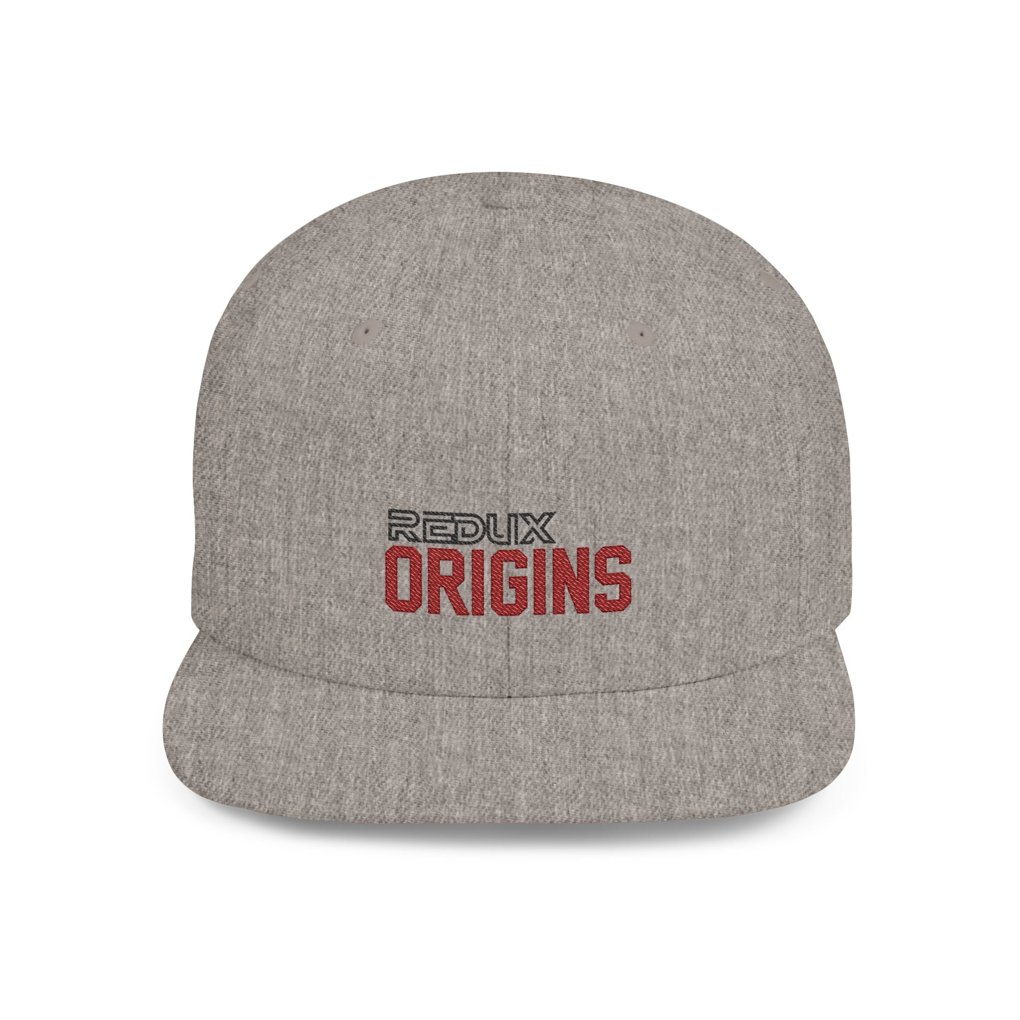 Origins Flat Bill Snapback Hat — 'Redux Origins' Embroidered Streetwear Cap